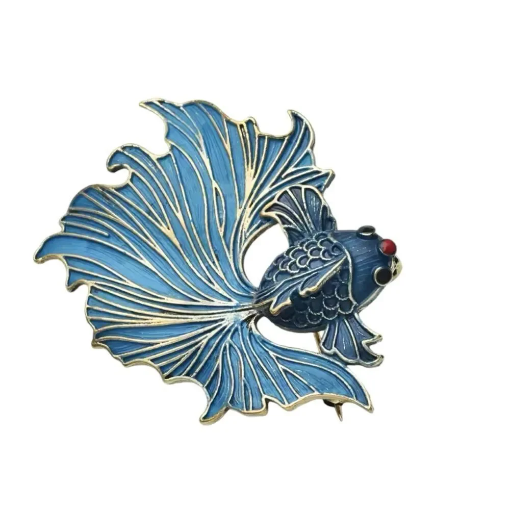 EXOTIC BLUE FISH BROOCH‎